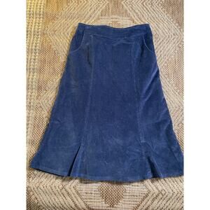 House of Bruar Blue Midi maxi Corduroy tulip skirt US SZ 18 cottagecore casual